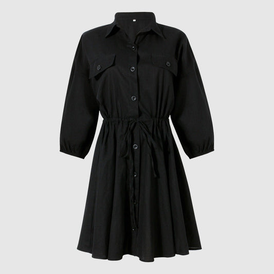 Women's Casual Long Sleeved Short Dress - ChoreGirl