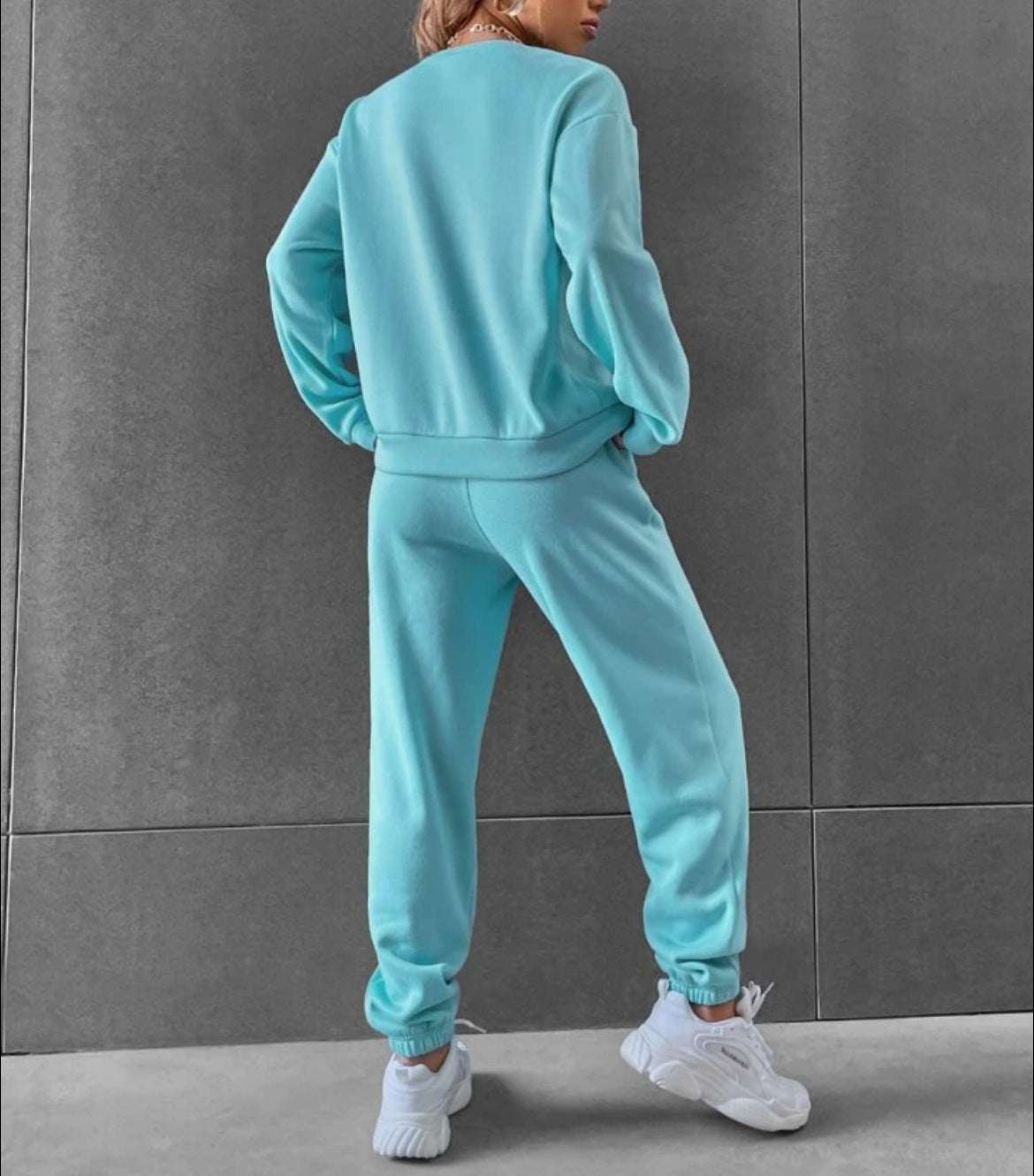 Women's Casual Leisure Long Sleeved Sweatshirt and Pants Outfit Set - ChoreGirl