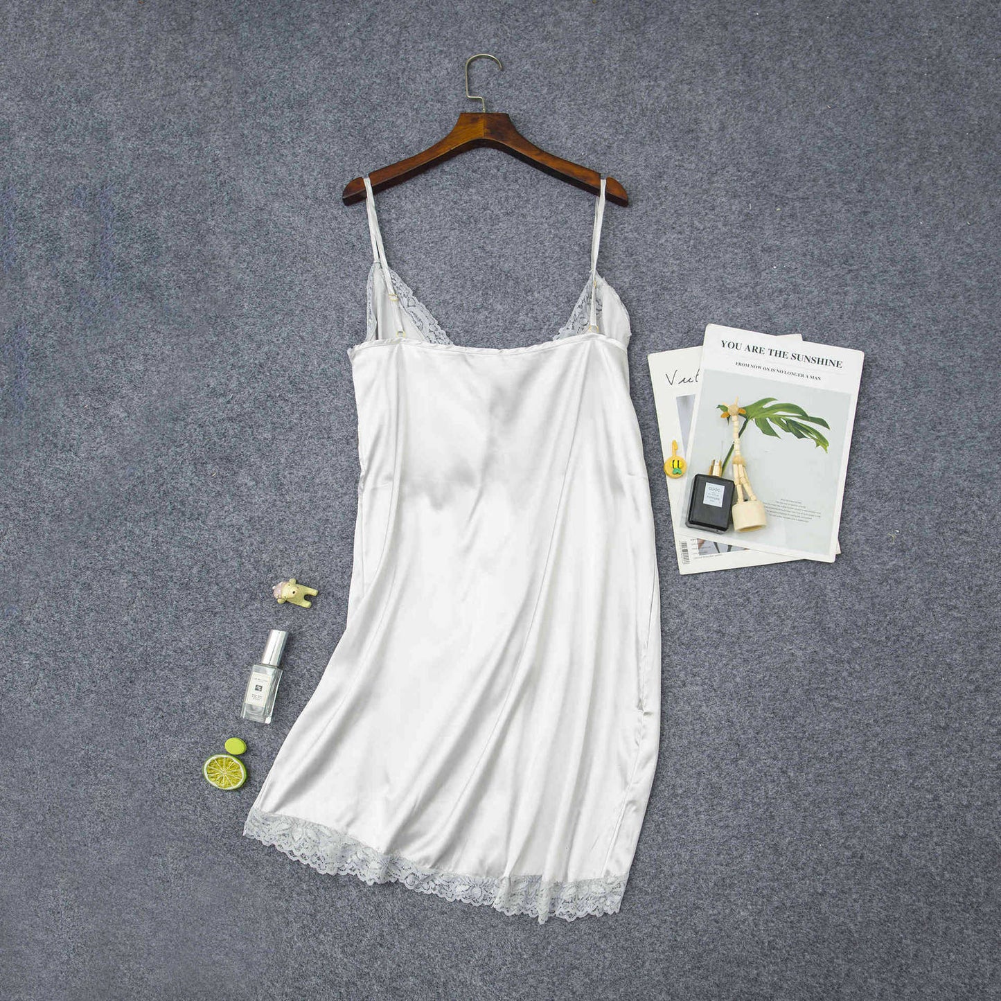 Women's Elastic Short Satin Nightdress - ChoreGirl