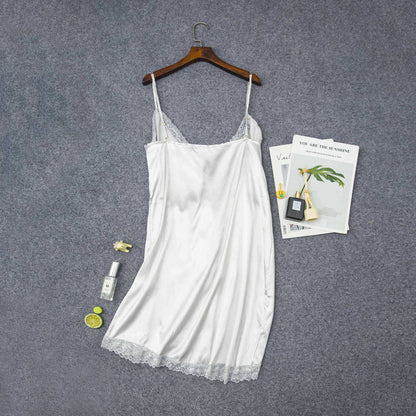 Women's Elastic Short Satin Nightdress - ChoreGirl