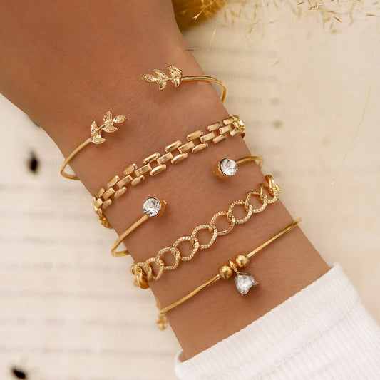 Women's Fashion Beaded 5-piece Bracelet Set - ChoreGirl