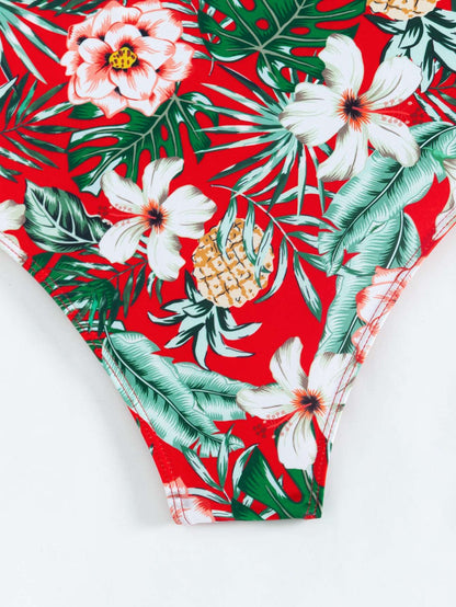 Women's Multicolor Printed Two-piece Swimsuit with Cover-up Robe - ChoreGirl