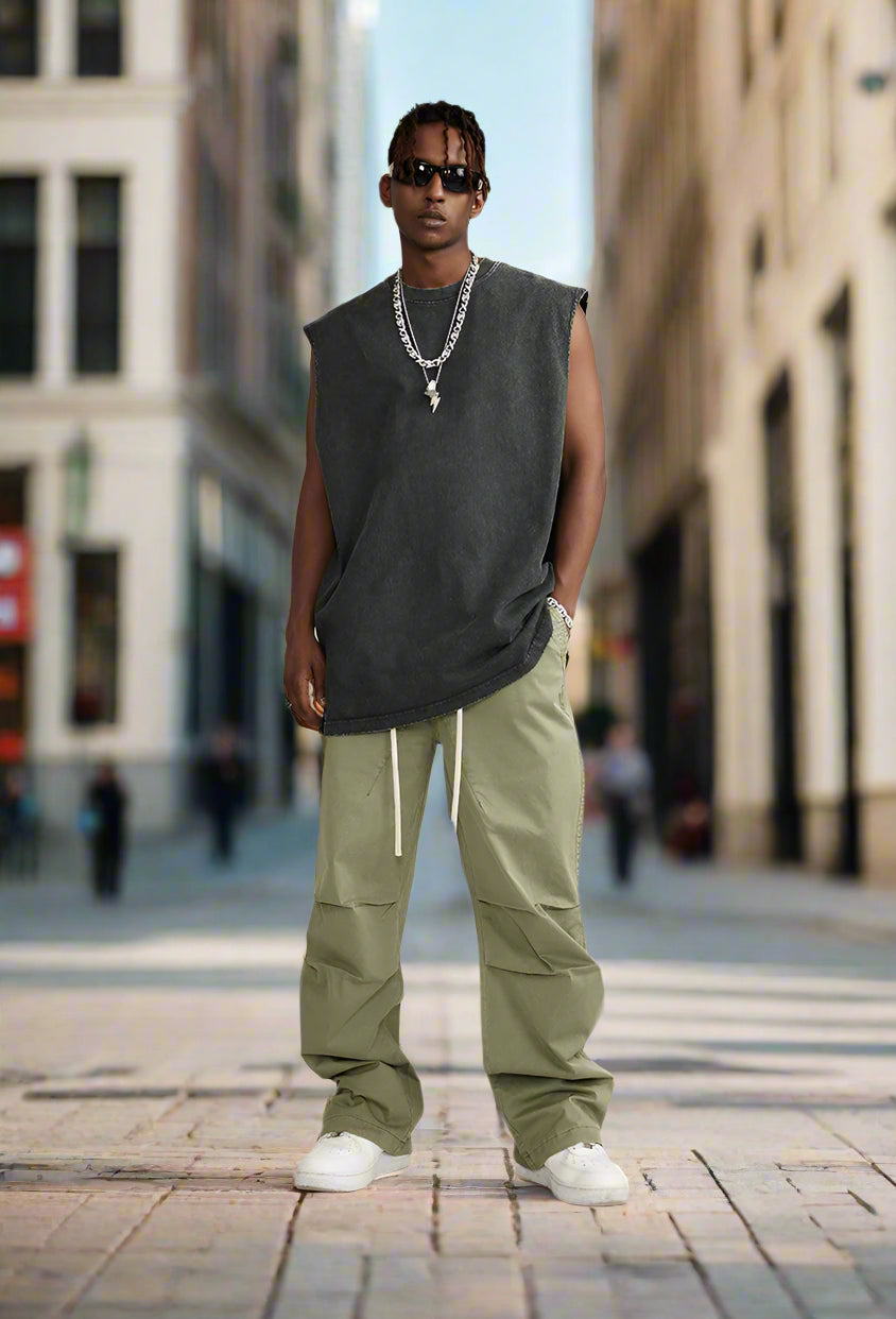 Men's Retro Washed Out Sleeveless Cotton Top - ChoreGirl