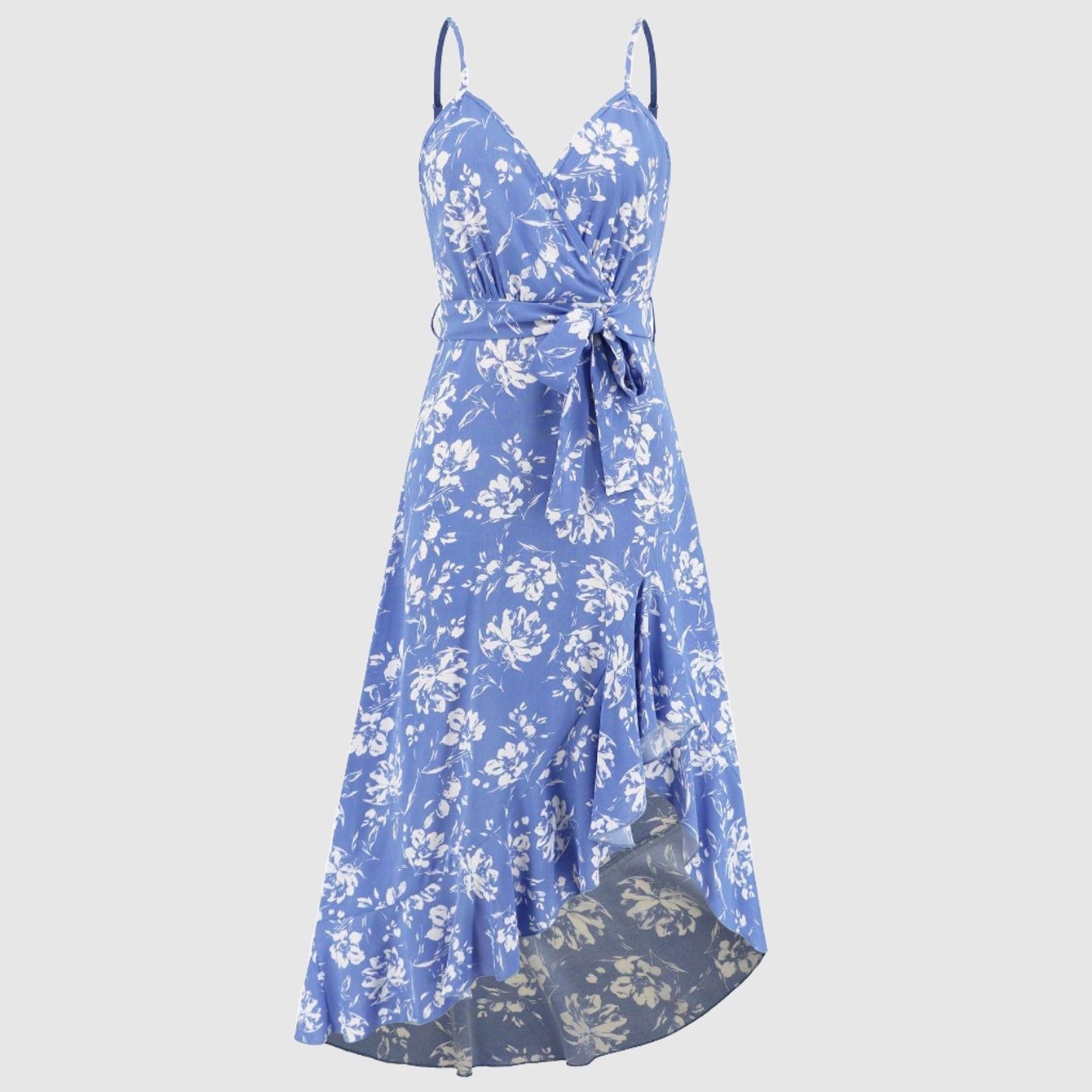 Women's Irregular Cut Floral Strap Dress - ChoreGirl