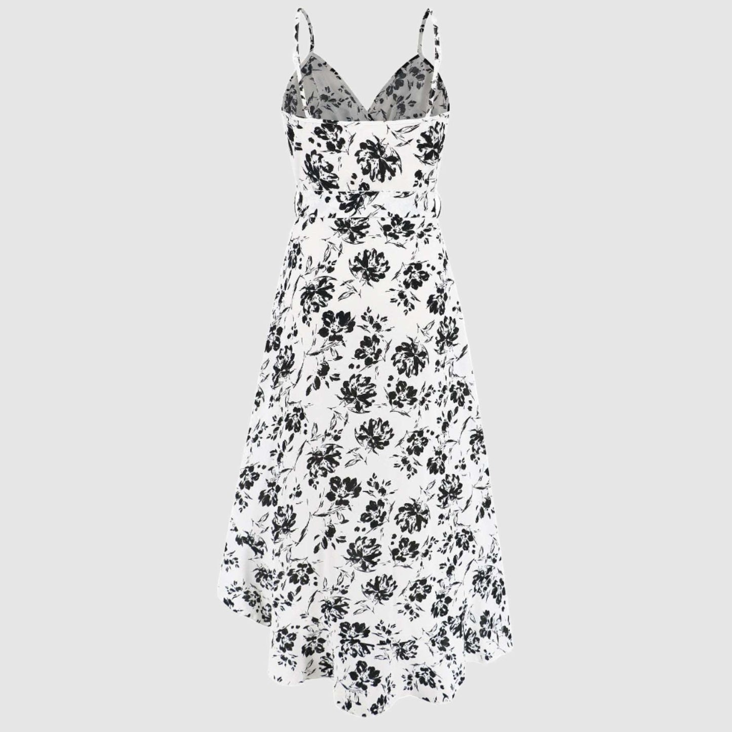 Women's Irregular Cut Floral Strap Dress - ChoreGirl