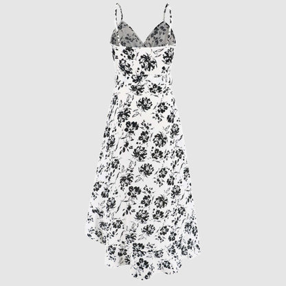 Women's Irregular Cut Floral Strap Dress - ChoreGirl