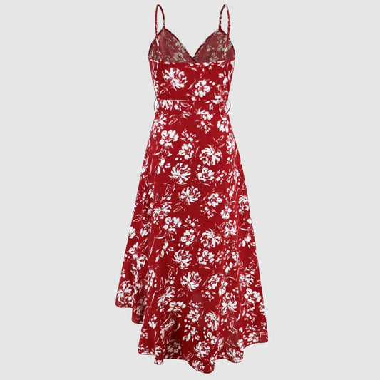 Women's Irregular Cut Floral Strap Dress - ChoreGirl