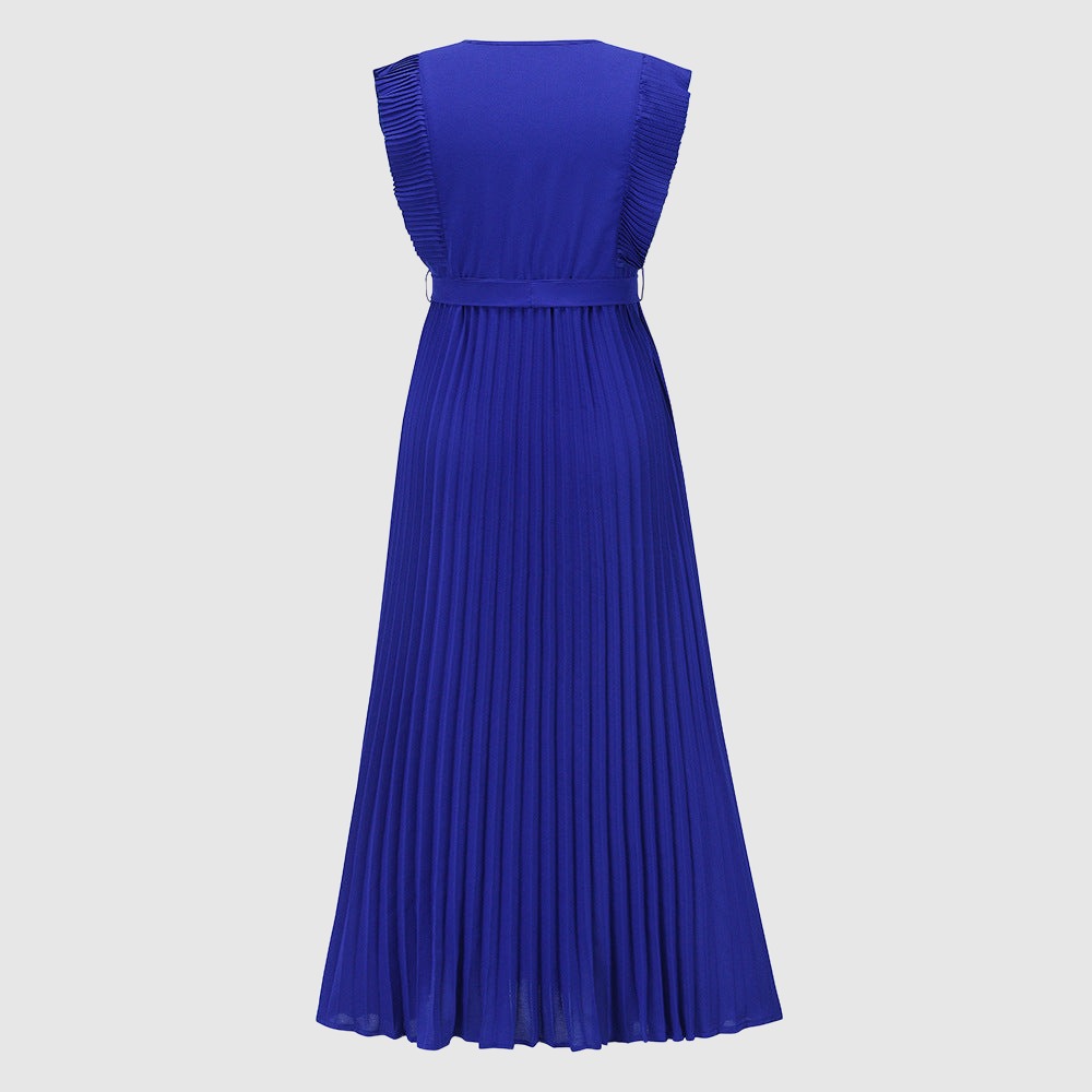 Women's Elegant Ruffle Sleeve Slim Fit Chiffon Dress - ChoreGirl