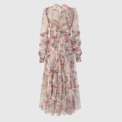 Women's Elegant Organza Pleated Dress - ChoreGirl