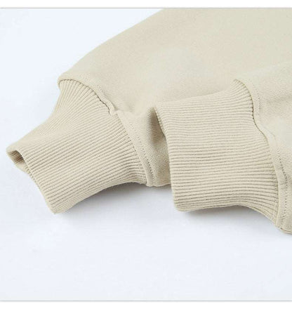 Unisex Heavy Terry Solid Color Loose Round Neck Sweatshirt and Sweatpants - ChoreGirl