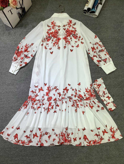 Women's Elegant Long Sleeve Shirt Dress - ChoreGirl