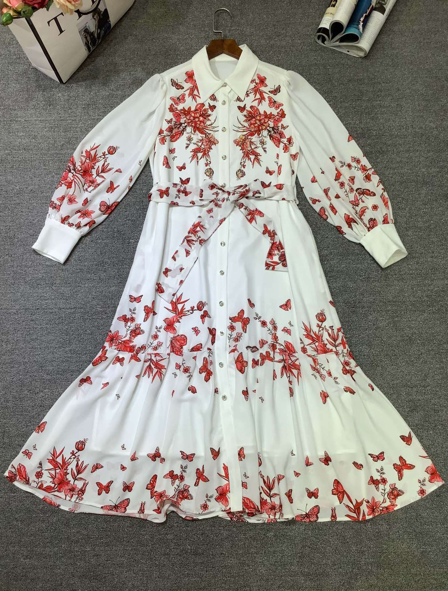 Women's Elegant Long Sleeve Shirt Dress - ChoreGirl