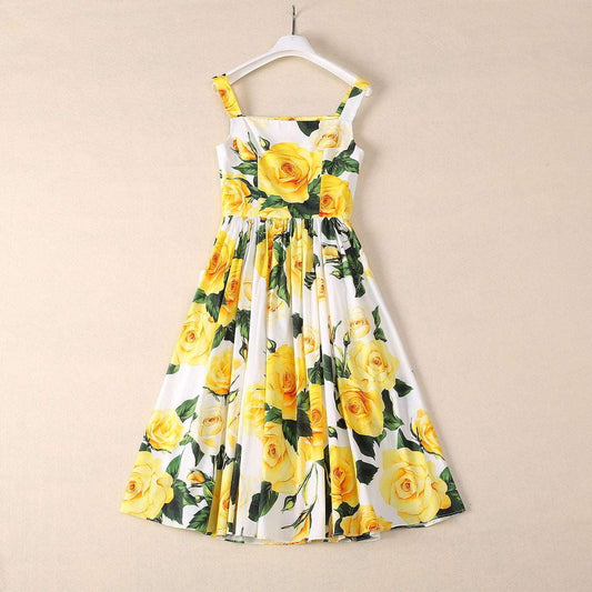 Women's Buttons Swing Dress with Pockets - ChoreGirl