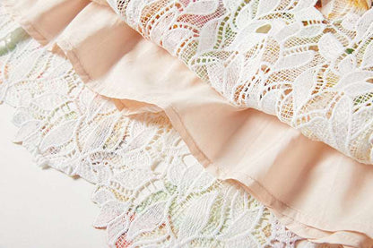 Women's Flower Cutout Embroidered Lace Dress - ChoreGirl