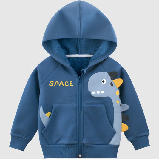 Kids Fleece Lined Hooded Zip-Up Jacket - ChoreGirl
