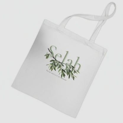 Canvas Tote Bag - Selah Peace & Reflection Olive Branch Design