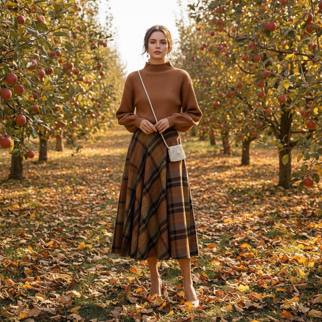 Zweiteiliges Outfit-Set mit lässigem Rock und Pullover für Damen