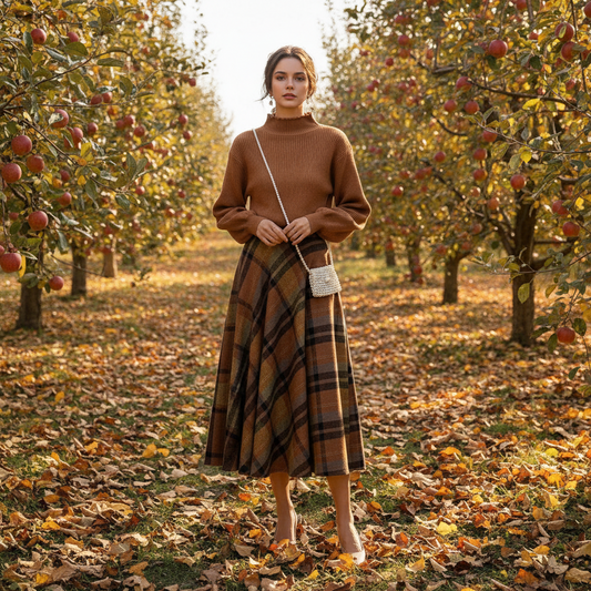 Zweiteiliges Outfit-Set mit lässigem Rock und Pullover für Damen