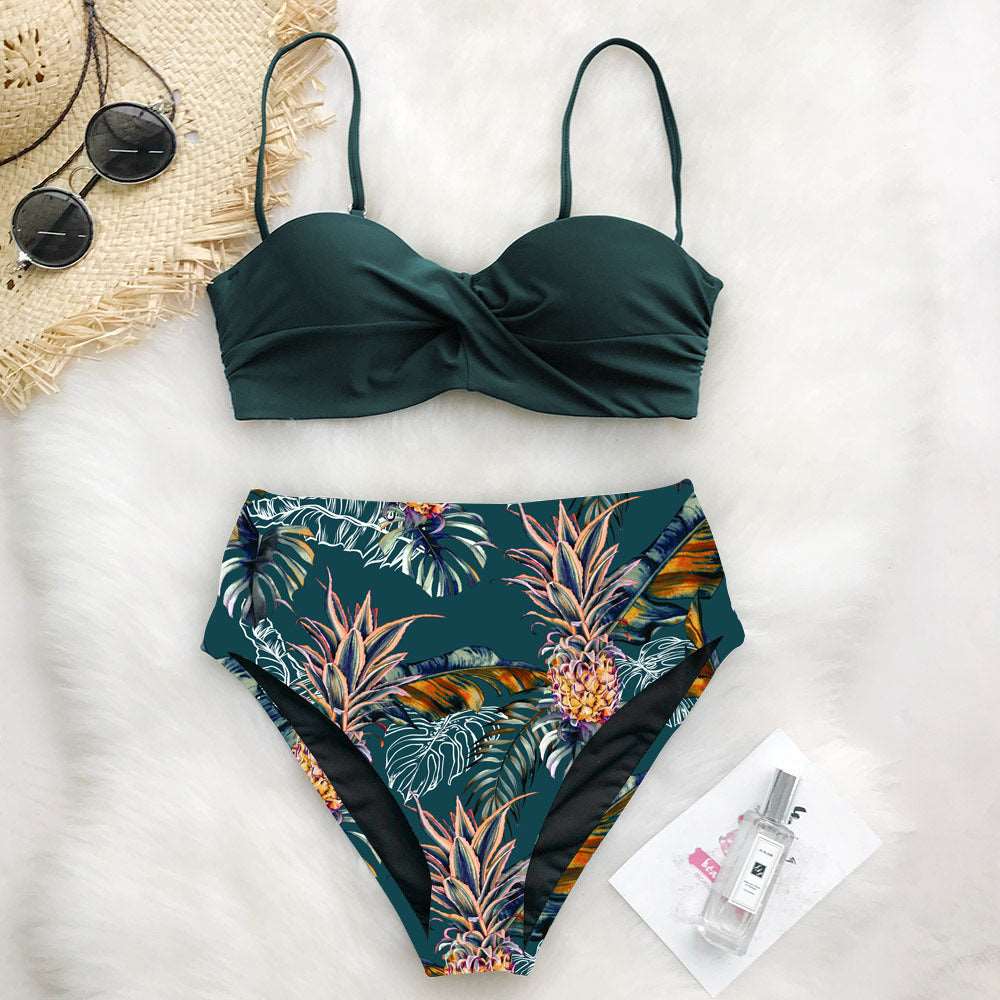 Women's High Waist Printed Bikini Swimsuit - ChoreGirl