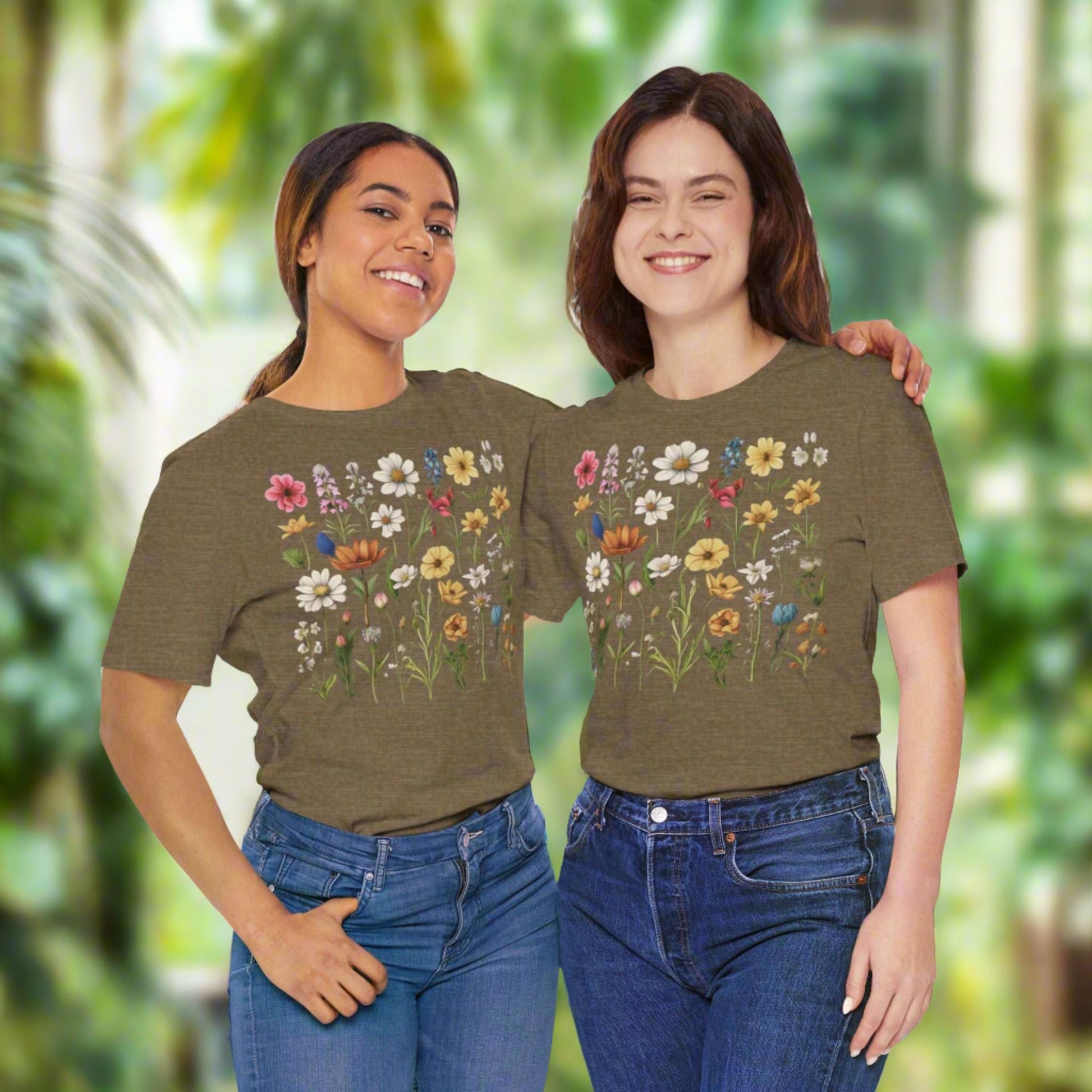 Custom Unisex Vintage Gardening Style Flower Jersey Short Sleeve Tee | PERSONALIZED - ChoreGirl