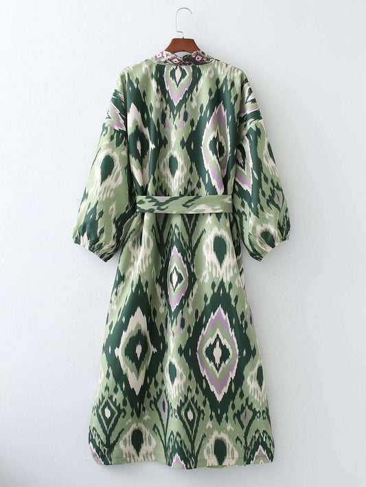 Women's Long Bubble Sleeve Loose Thin Over-Coat Dress - ChoreGirl
