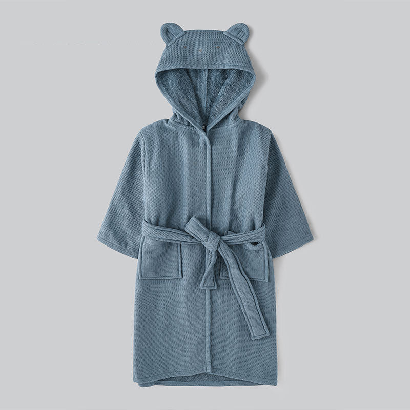 Kids Cotton Towel Material Long Sleeved Bathrobe - ChoreGirl