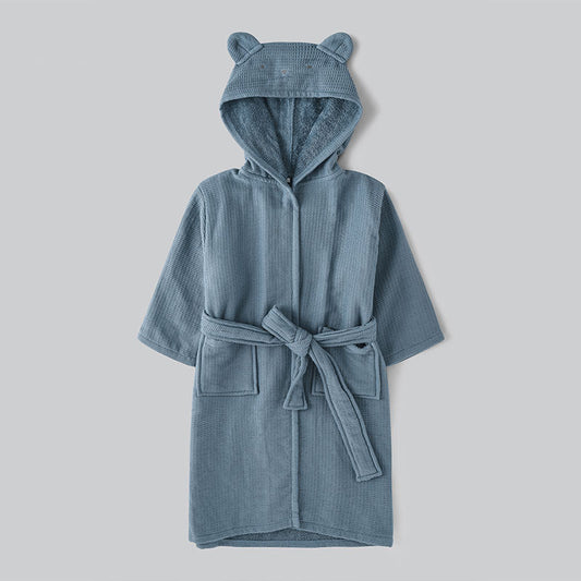 Kids Cotton Towel Material Long Sleeved Bathrobe - ChoreGirl