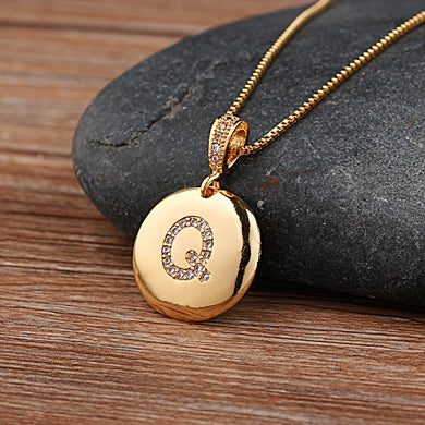 Fashion Jewelery Letter Necklace with Glossy Diamonds - ChoreGirl