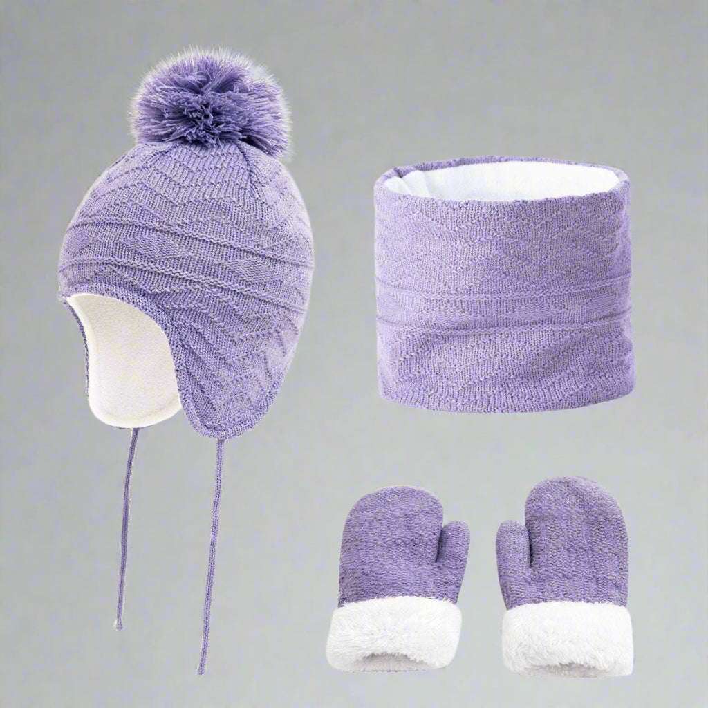 Kids Warm Hat, Scarf and Gloves Set