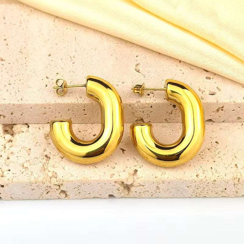 Women's Geometric Copper Hollow Earrings - ChoreGirl