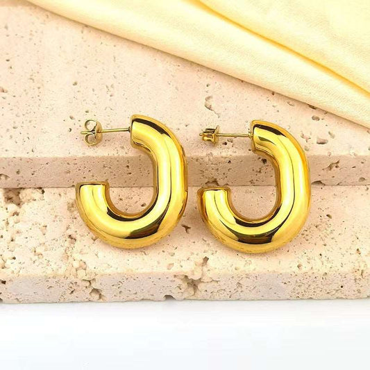 Women's Geometric Copper Hollow Earrings - ChoreGirl