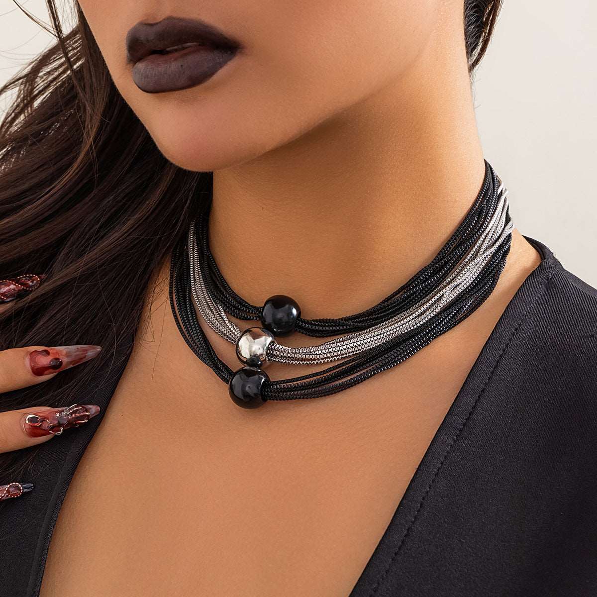 Women's Exaggerated Bold Metal Ball Pendant Necklace - ChoreGirl