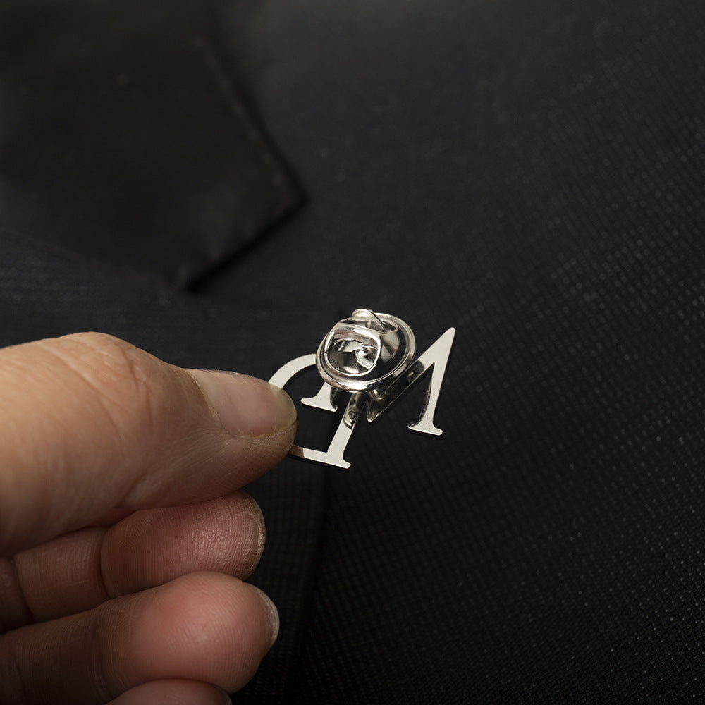 Men's Elegant Custom Name Initials Brooch | PERSONALIZED - ChoreGirl