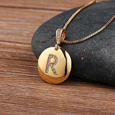 Fashion Jewelery Letter Necklace with Glossy Diamonds - ChoreGirl