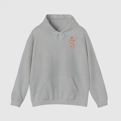 Custom Unisex Blooming Flower Cross Heavy Blend Hoodie | PERSONALIZED - ChoreGirl