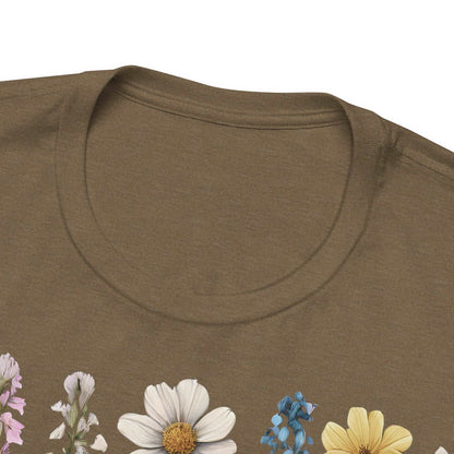 Custom Unisex Vintage Gardening Style Flower Jersey Short Sleeve Tee | PERSONALIZED - ChoreGirl