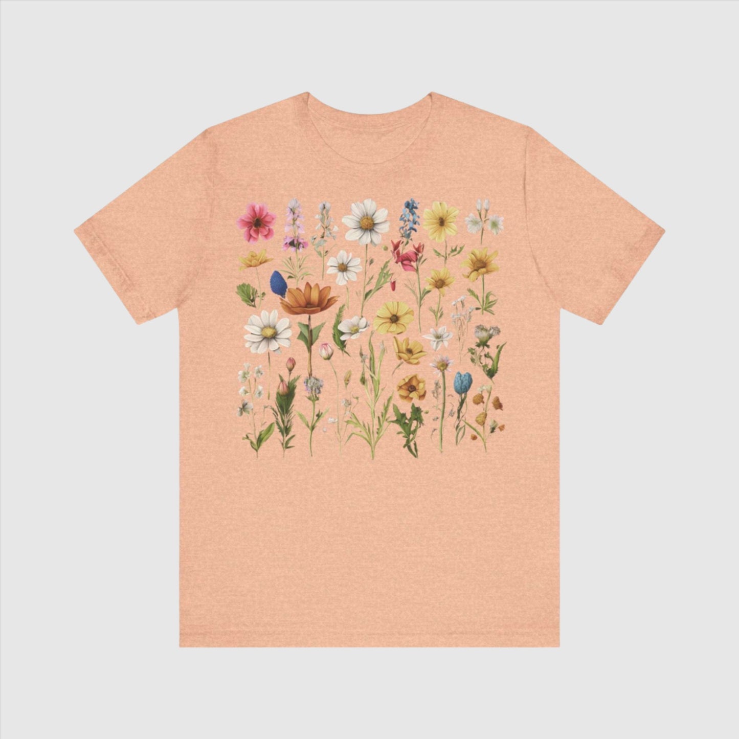 Custom Unisex Vintage Gardening Style Flower Jersey Short Sleeve Tee | PERSONALIZED - ChoreGirl