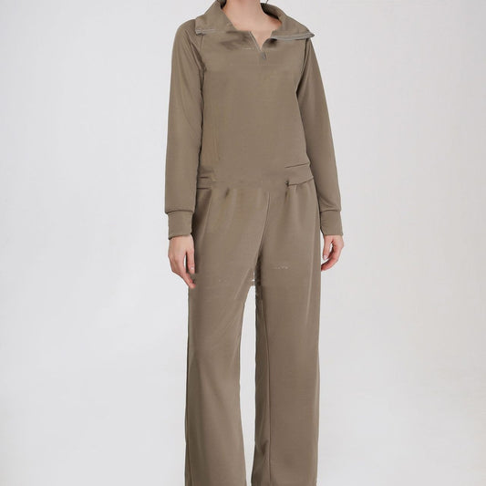 Women's Loose-fit Long Sleeved Sweater and Trousers Outfit Set - ChoreGirl