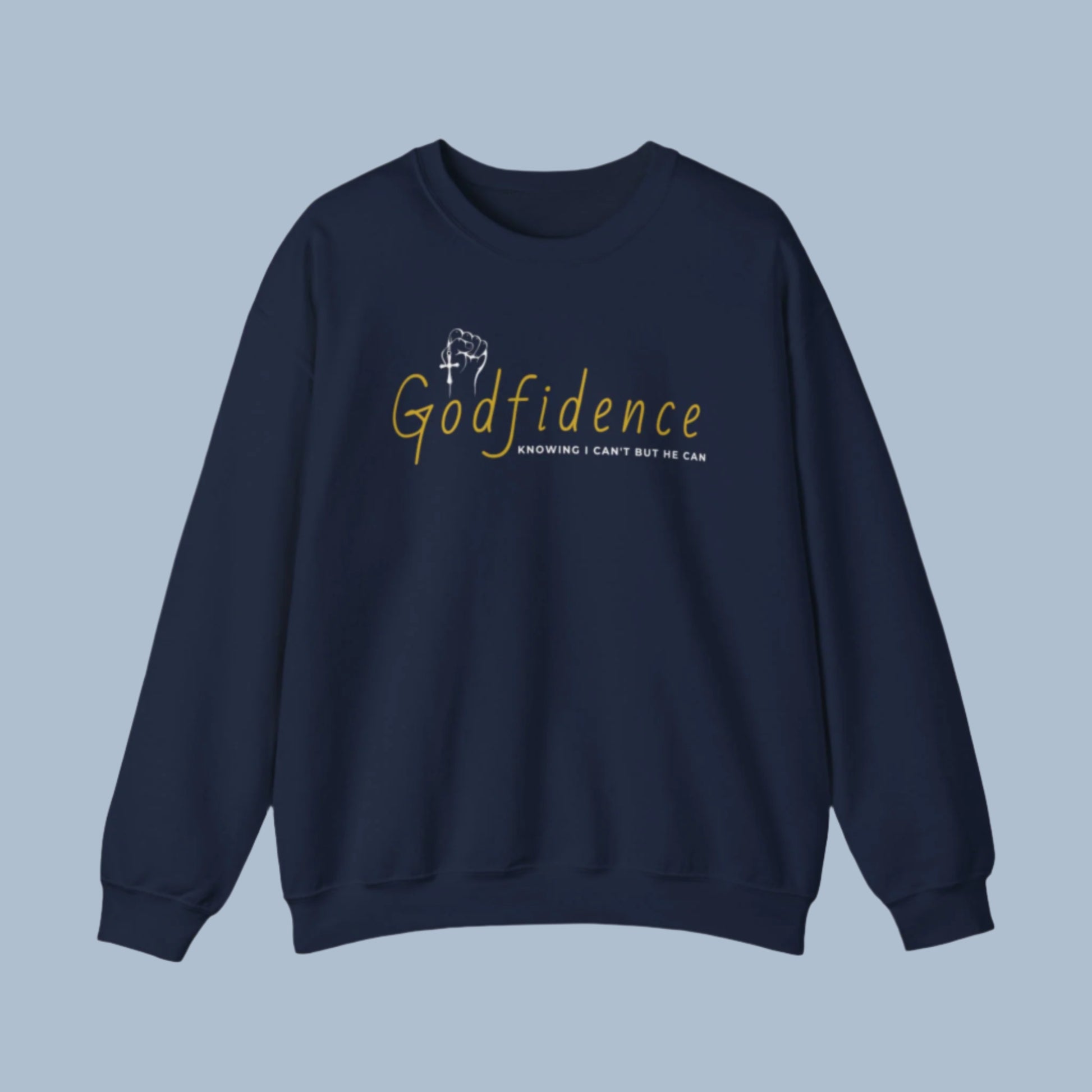 Custom Unisex Godfidence Heavy Blend Crewneck Sweatshirt | PERSONALIZED - ChoreGirl