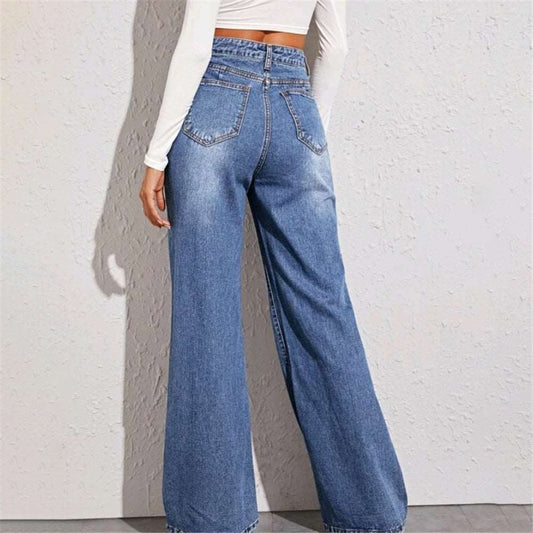 Women's Loose High Waist Wide Leg Jeans - ChoreGirl