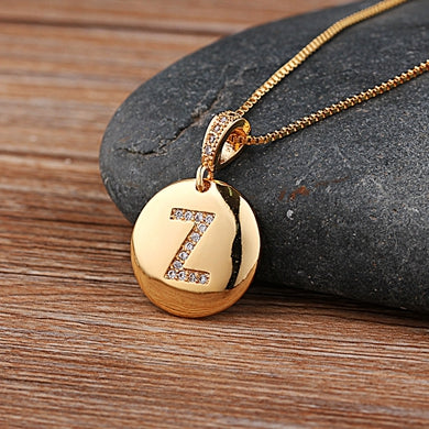 Fashion Jewelery Letter Necklace with Glossy Diamonds - ChoreGirl