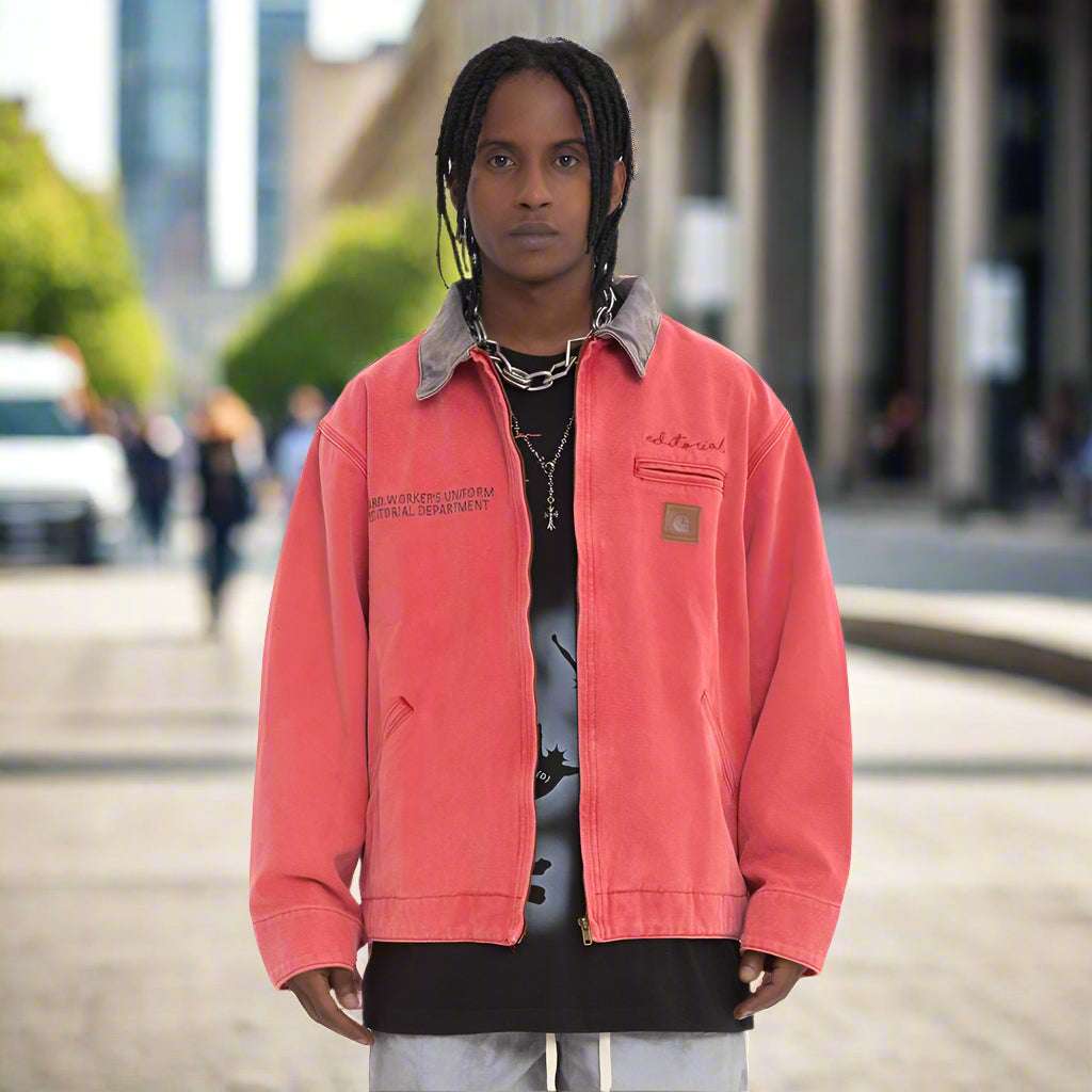 Men's Casual Loose Zip-up Denim Jacket - ChoreGirl