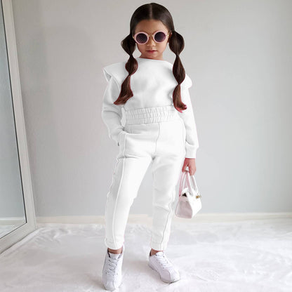 Baby Girl Trendy Casual Long Sleeved Sweatshirt and Pants Outfit Set - ChoreGirl