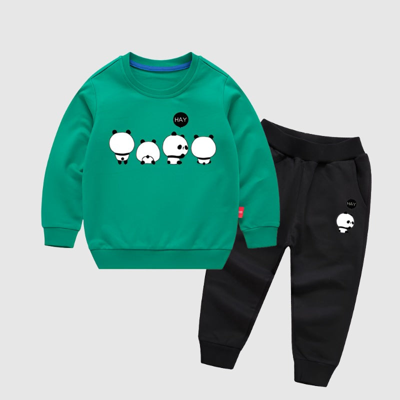 Kids Custom Design Long-sleeved Sweatshirt and Sweatpants Two piece Outfit Set | PERSONALIZED - ChoreGirl