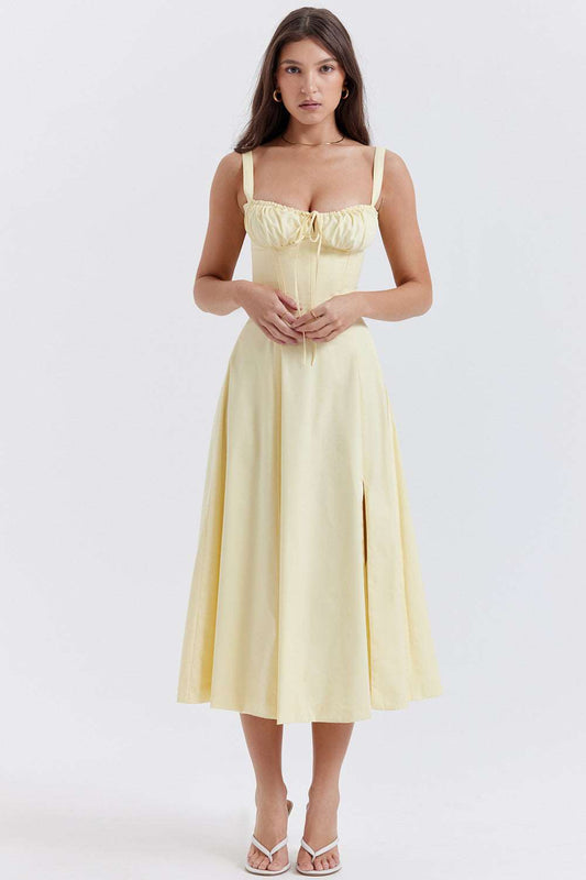 Women's Floral Print Dress With Straps - ChoreGirl