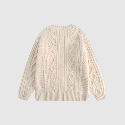 Unisex Retro Twist Knitted Couple Sweater - ChoreGirl