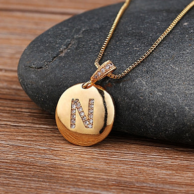 Fashion Jewelery Letter Necklace with Glossy Diamonds - ChoreGirl