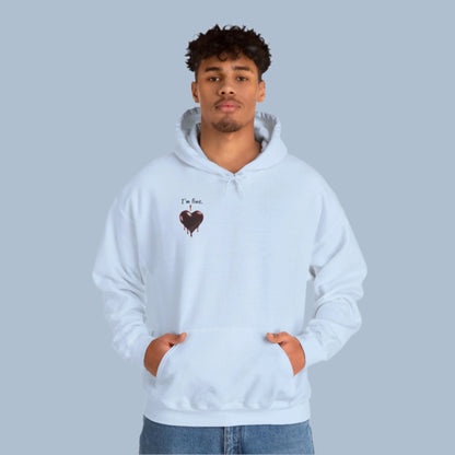 Custom Unisex Anti Valentine's Day I'm fine. Heavy Blend Hooded Sweatshirt | PERSONALIZED - ChoreGirl