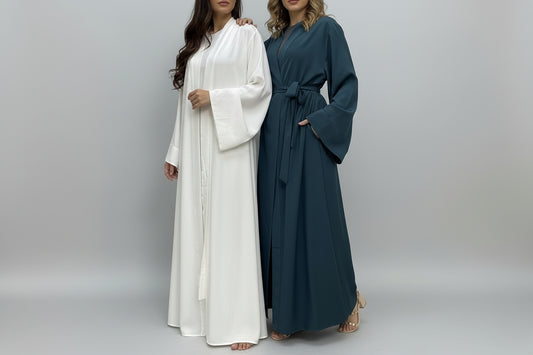 Elegant Solid Color Long Robe with Belt - Women's Polyester