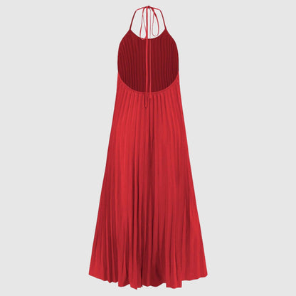 Women's Casual Loose A-line Pleated Dress - ChoreGirl